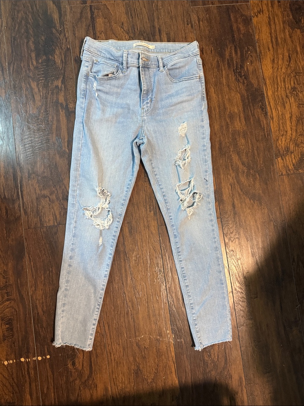Levi's Light Blue Ripped Skinny Jeans
